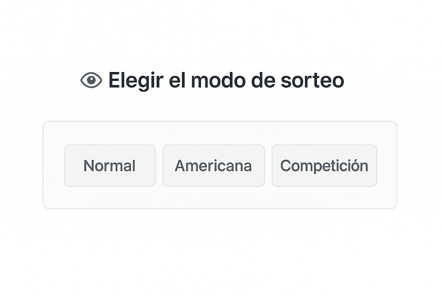 Selector de modos Normal, Americana y Competición
